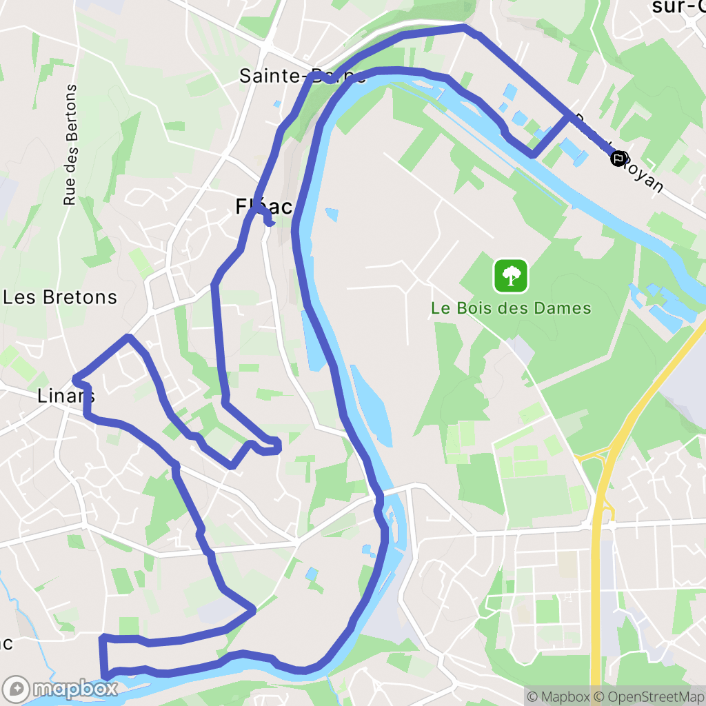 Saint-Yrieix-sur-Charente : carte du parcours de randonnée - France