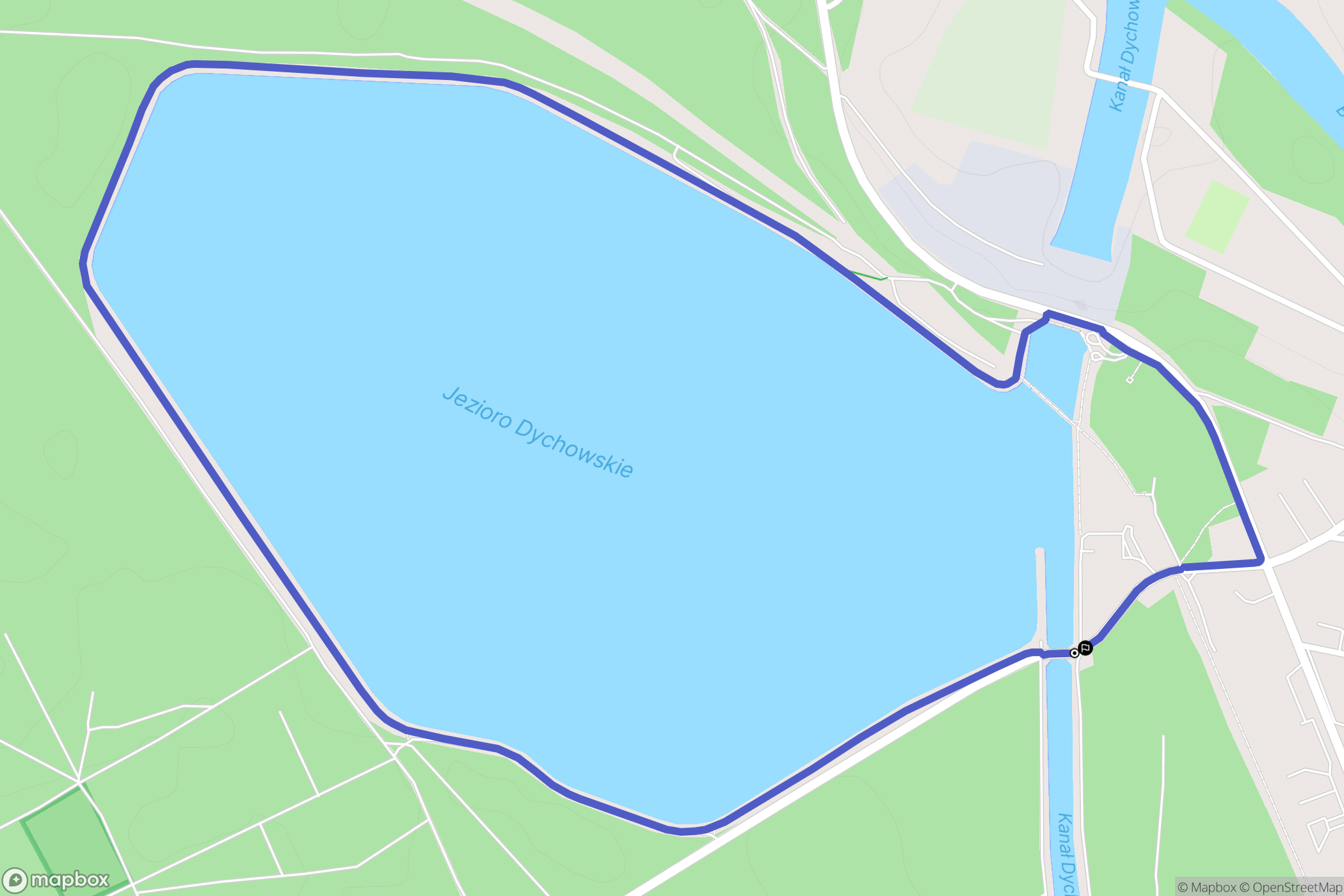 Dychów: mapa trasy - Poland