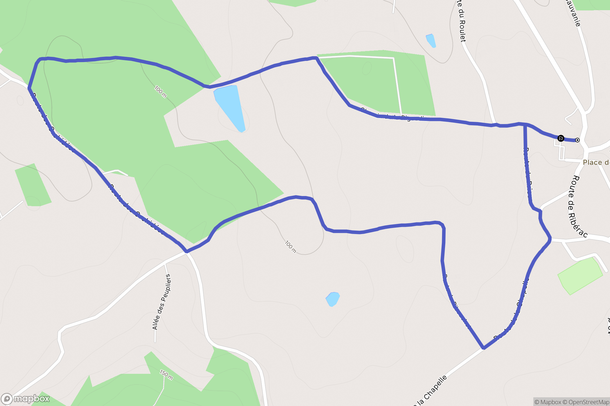 Allemans : carte du parcours de randonnée - France