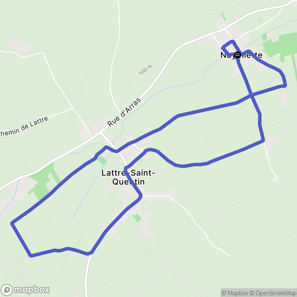Noyellette : carte du parcours de randonnée - France