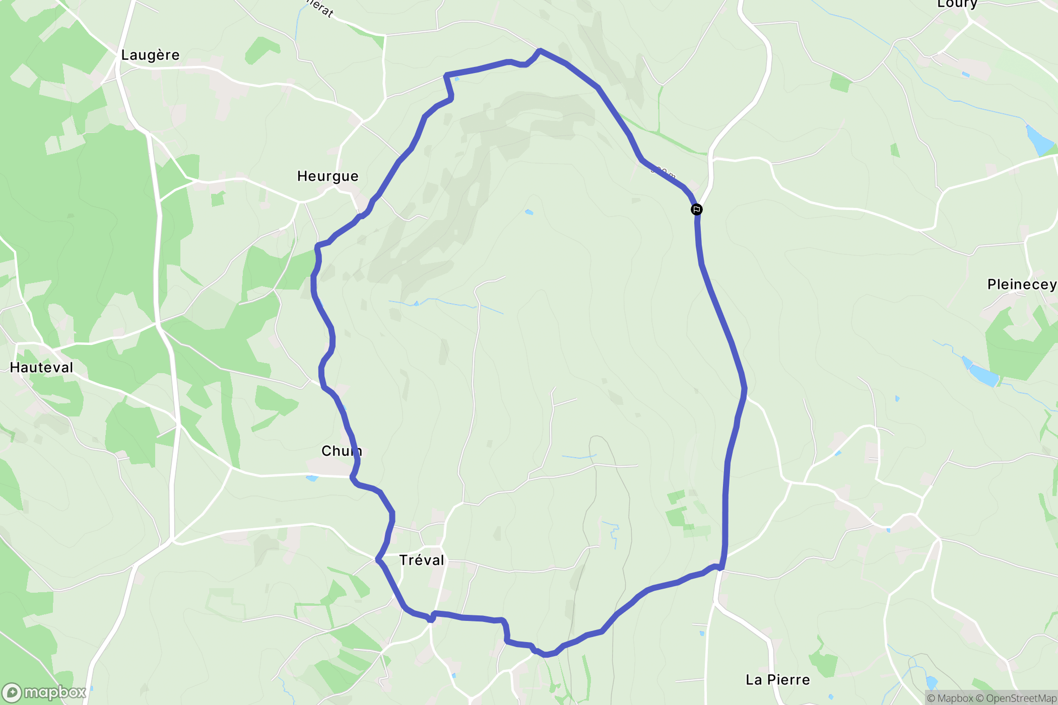 Saint-Christophe-en-Brionnais : carte du parcours de randonnée - France