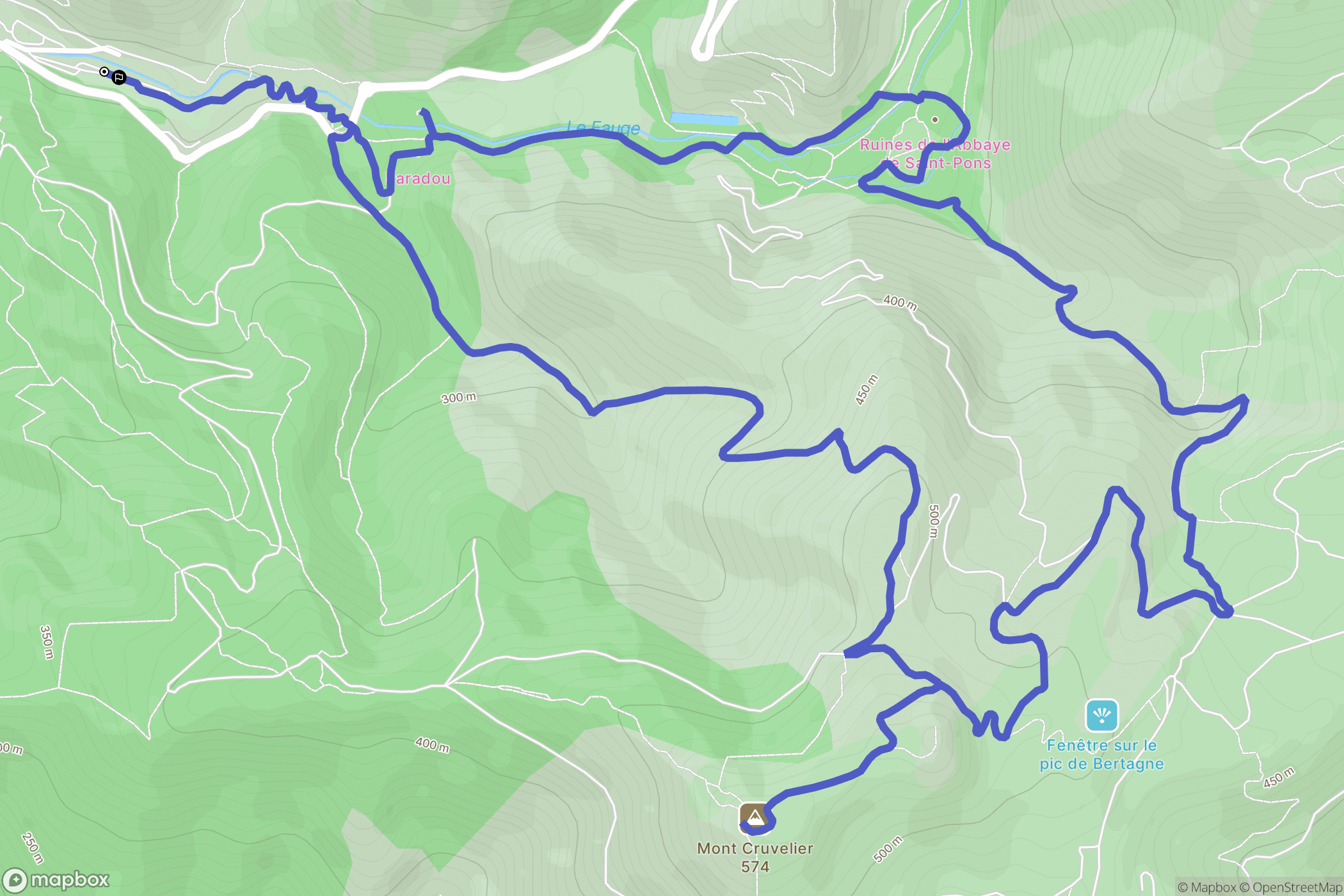 Gémenos : carte du parcours de randonnée - France