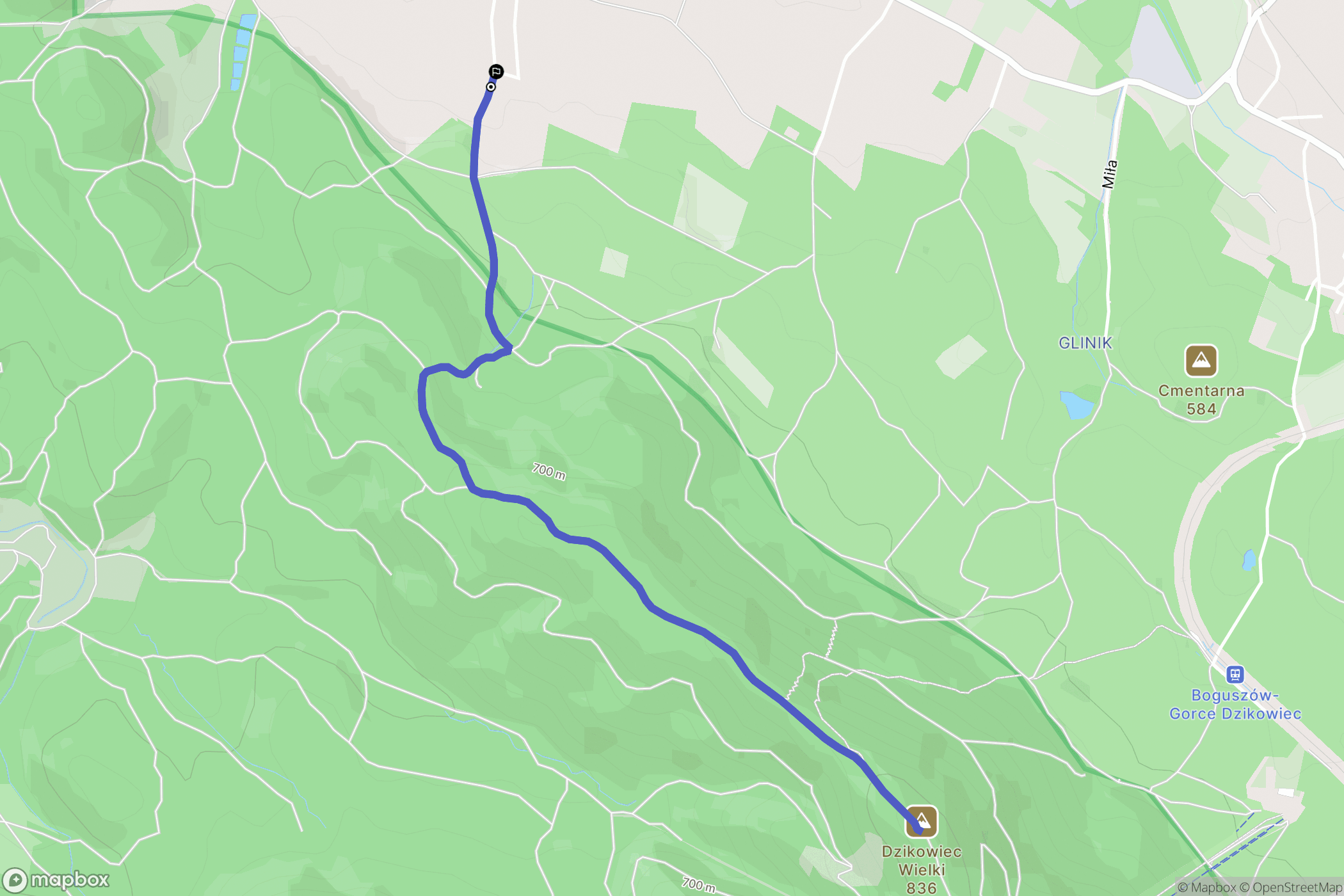 Boguszów-Gorce: mapa trasy - Poland