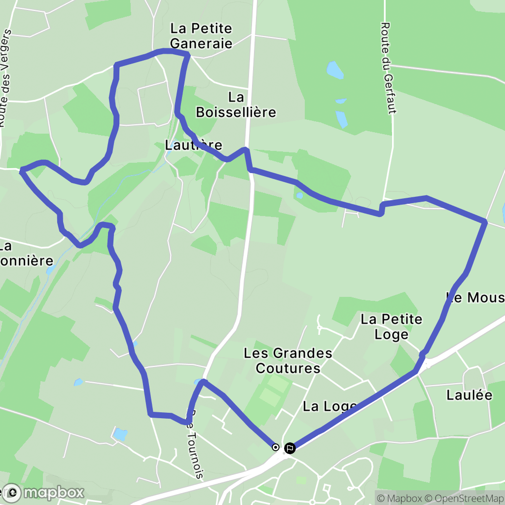 Azay-le-Rideau : carte du parcours de randonnée - France