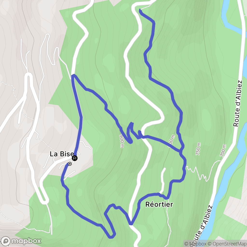 Fontcouverte-la-Toussuire : carte du parcours de randonnée - France