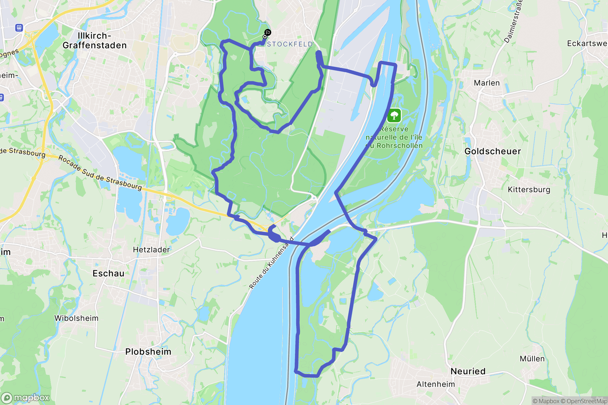 Strasbourg : carte du parcours de randonnée - France