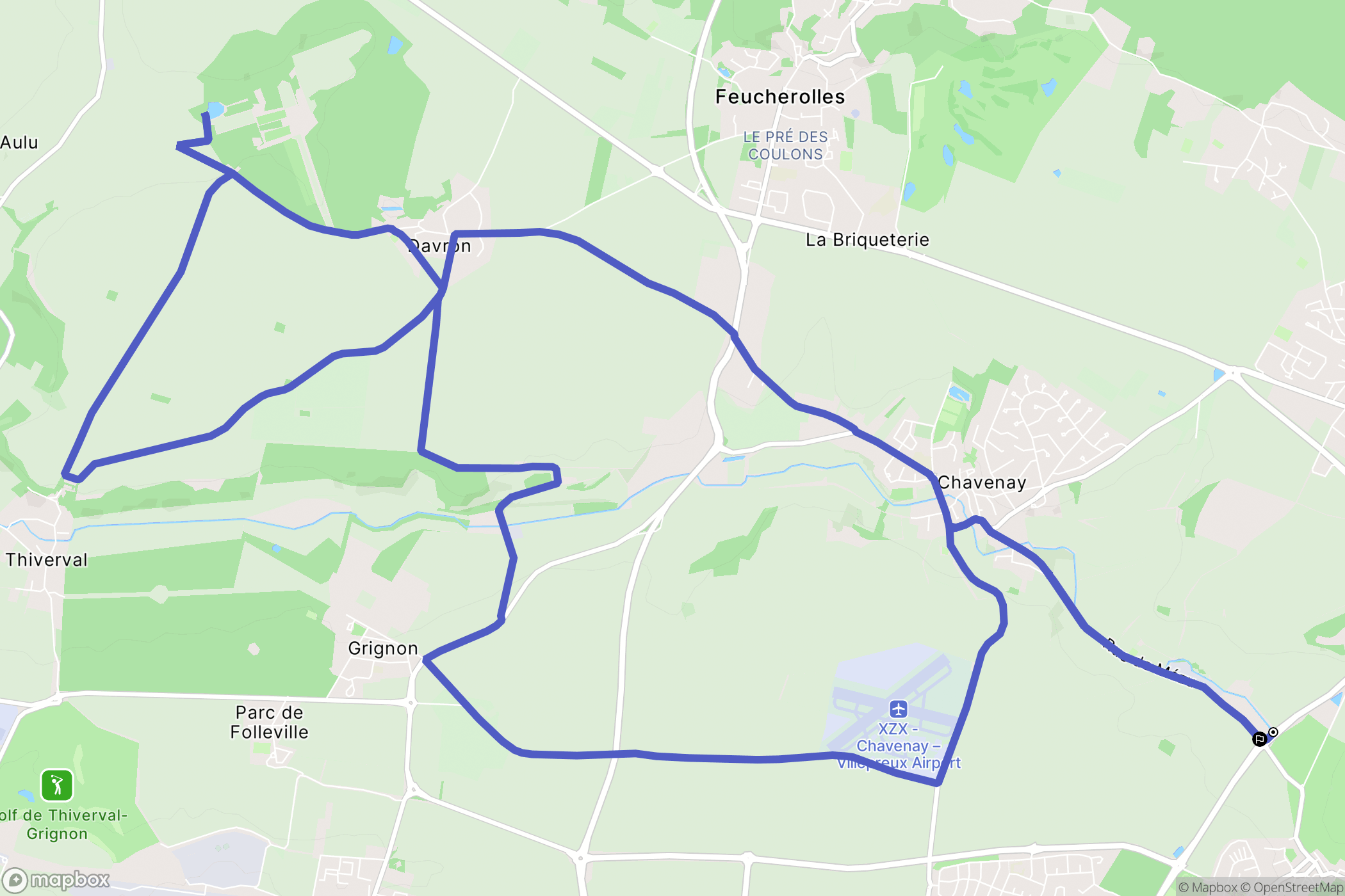 Villepreux : carte du parcours de randonnée - France