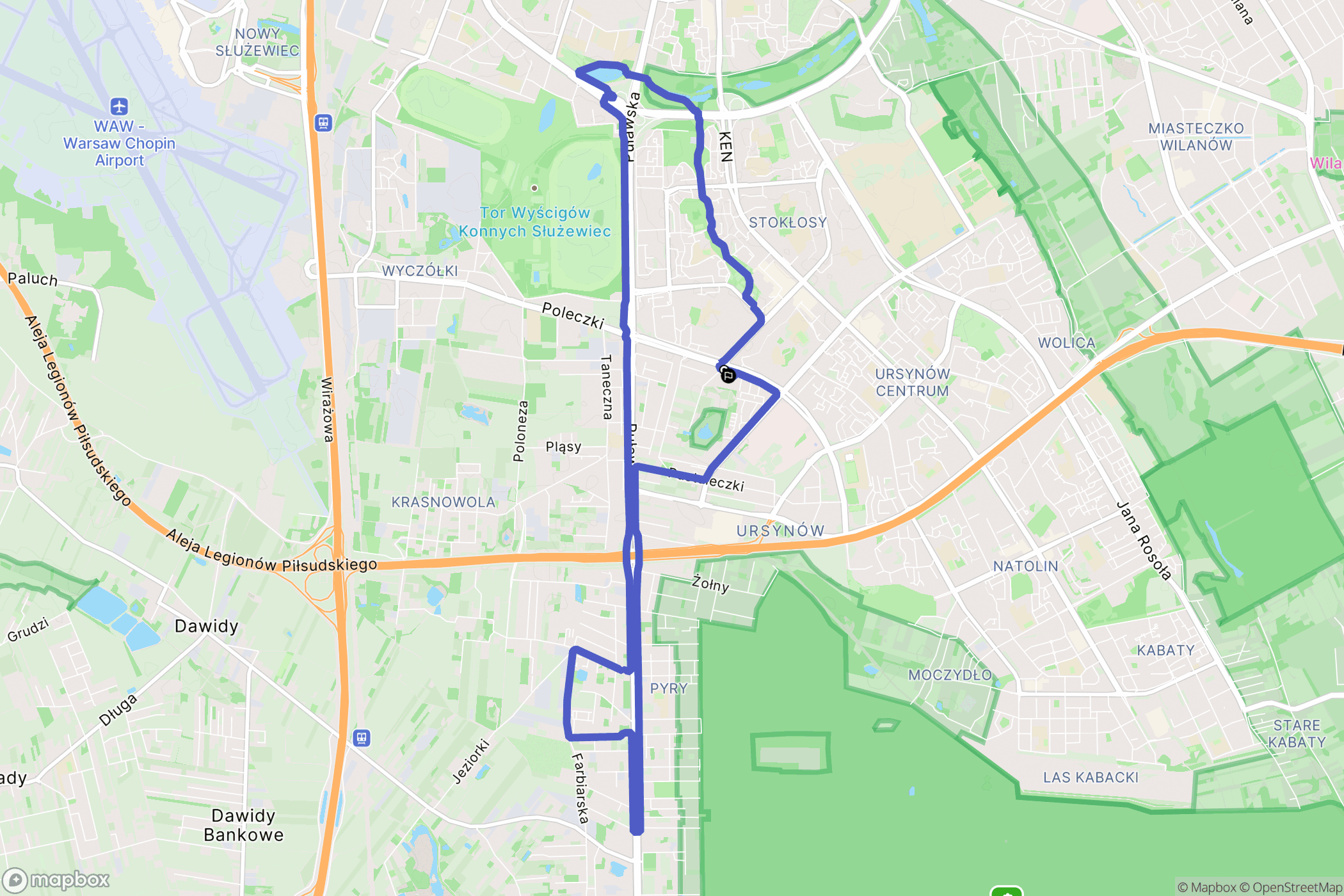 Warszawa: mapa trasy - Poland