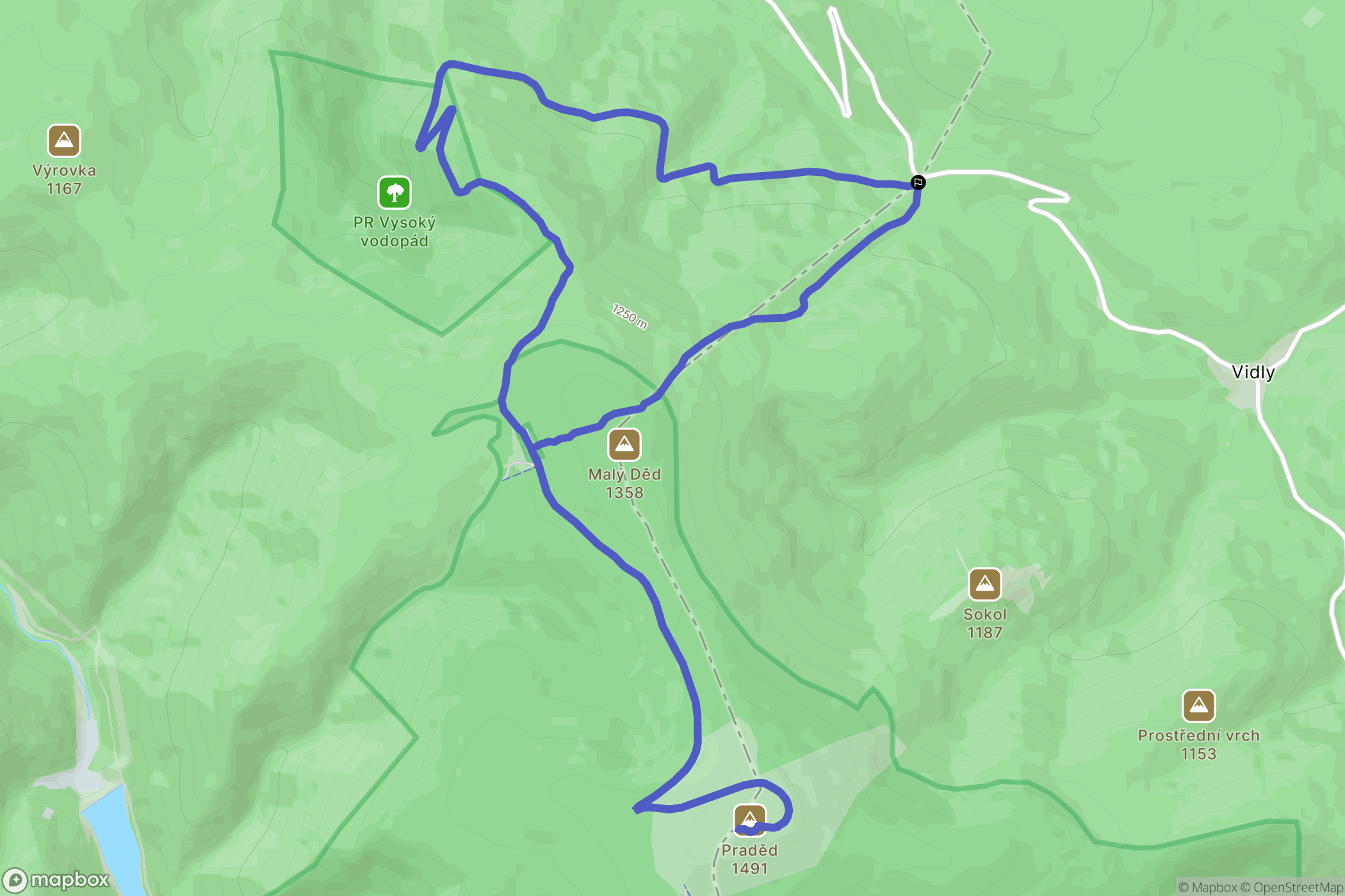 Bělá pod Pradědem: mapa trasy - Czechia