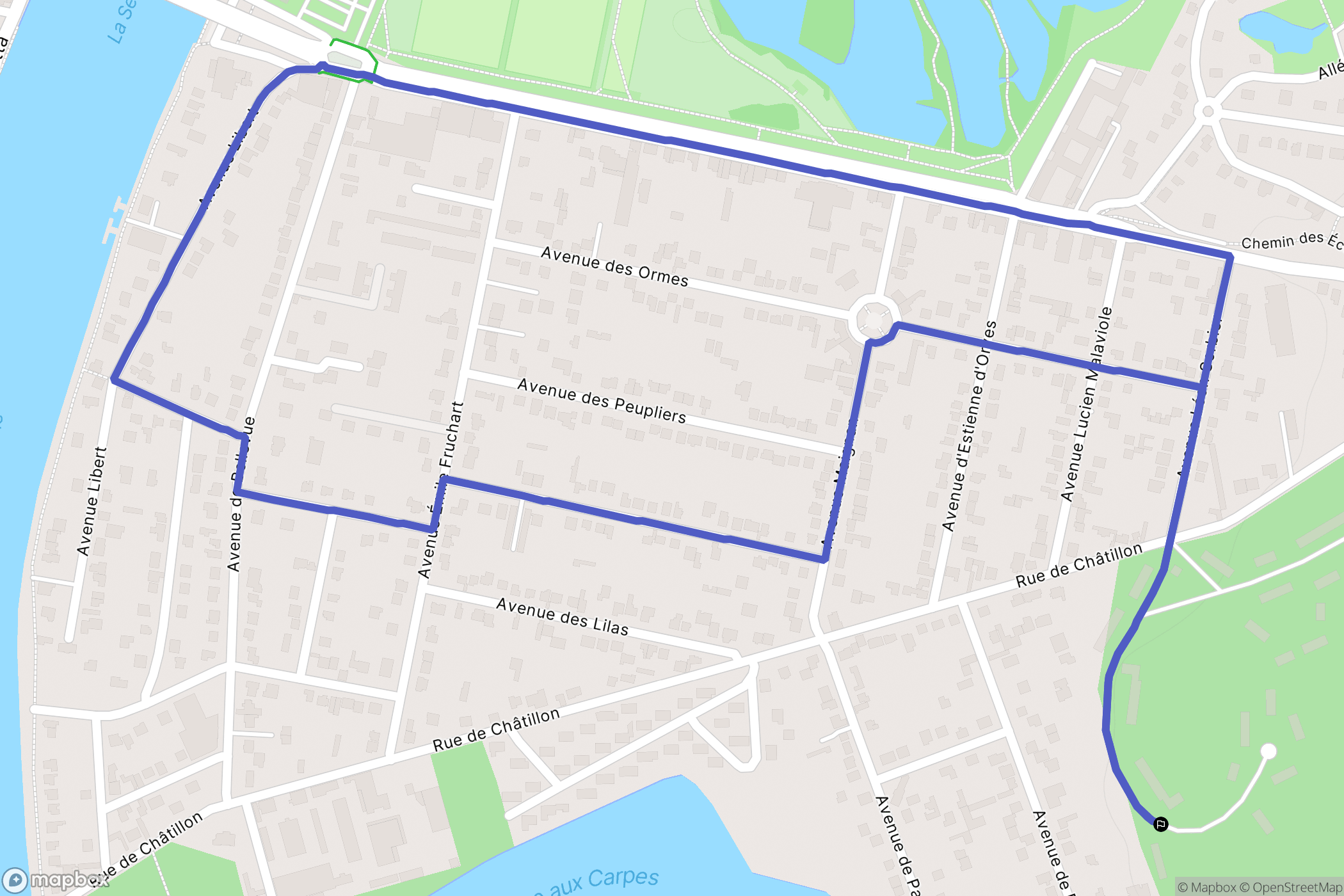Draveil : carte du parcours de randonnée - France