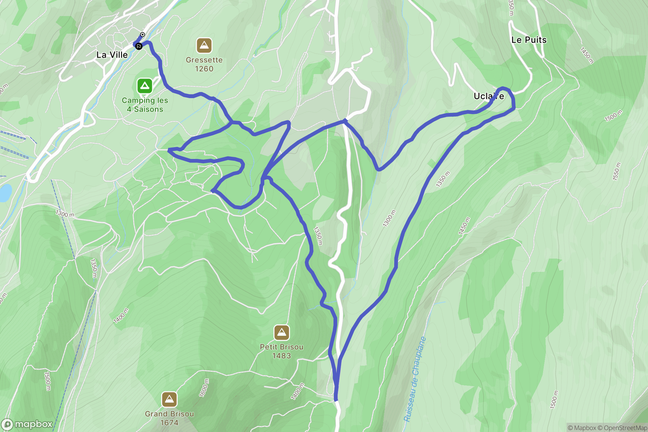 Gresse-en-Vercors : carte du parcours de randonnée - France