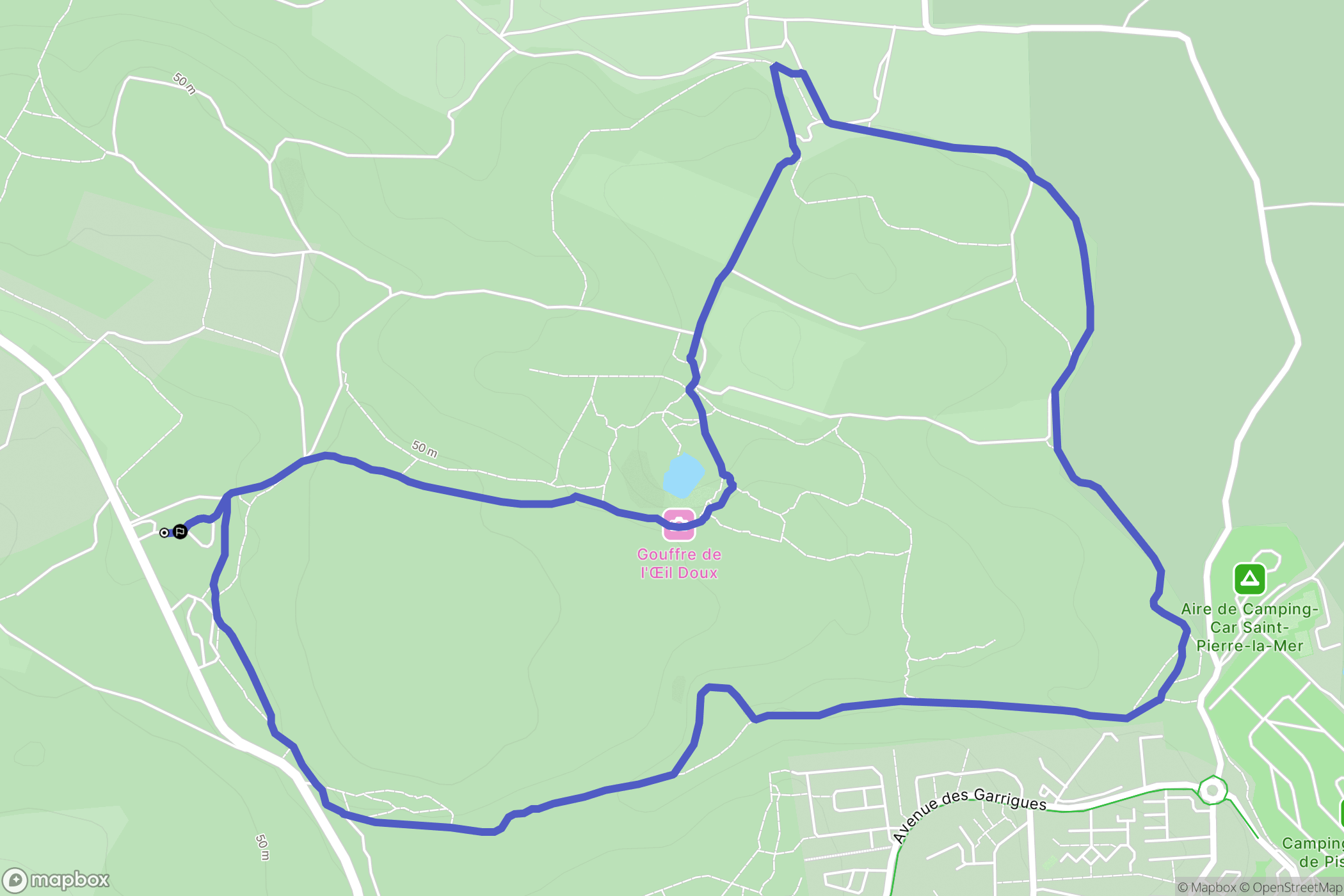 Fleury : carte du parcours de randonnée - France