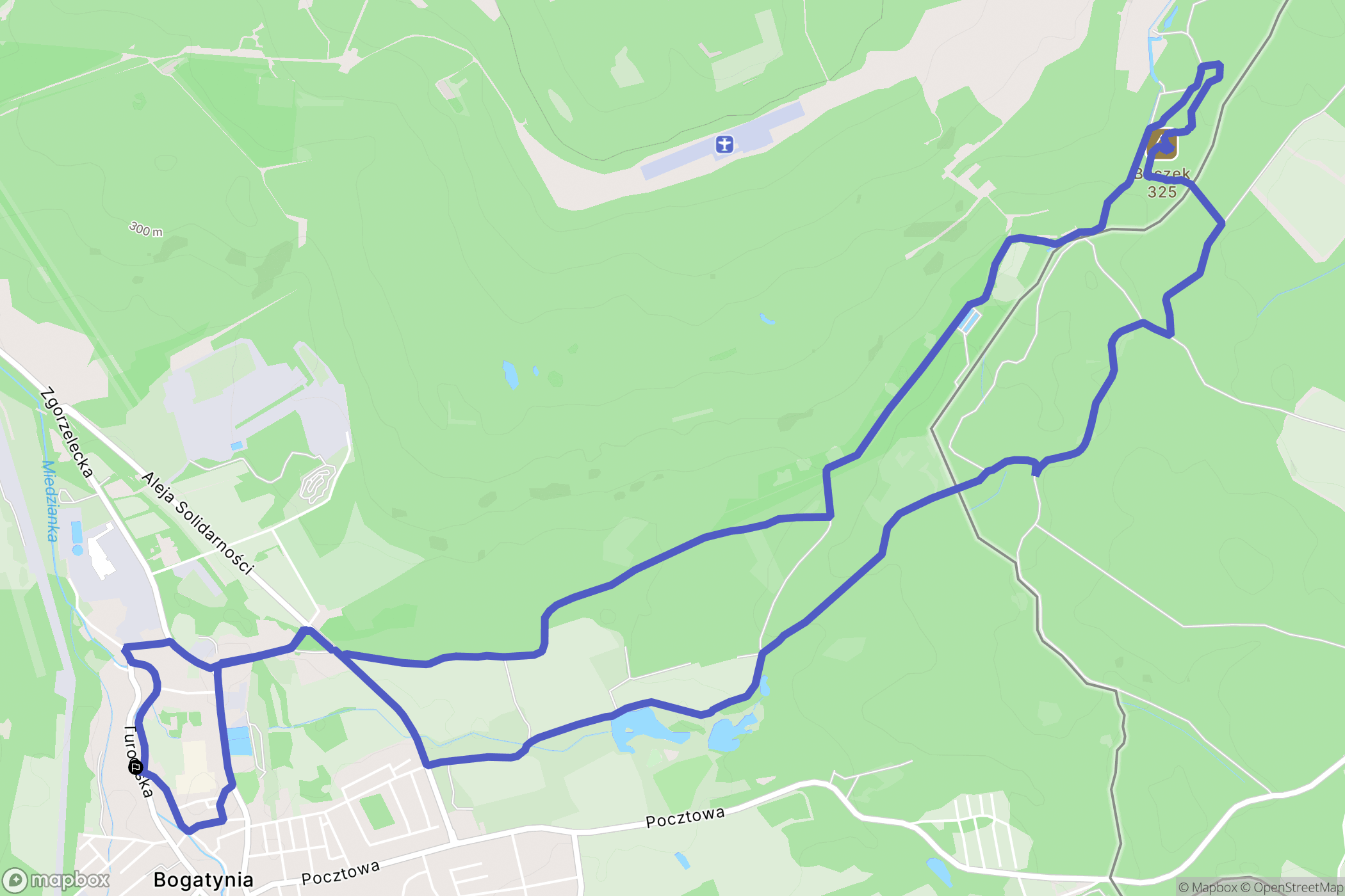 Bogatynia: mapa trasy - Poland
