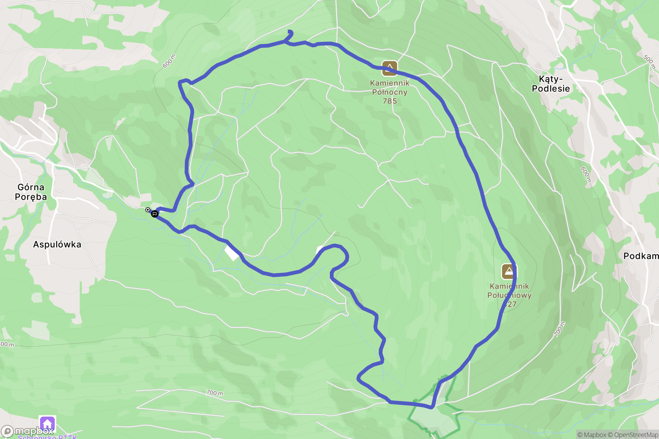 Poręba: mapa trasy - Poland