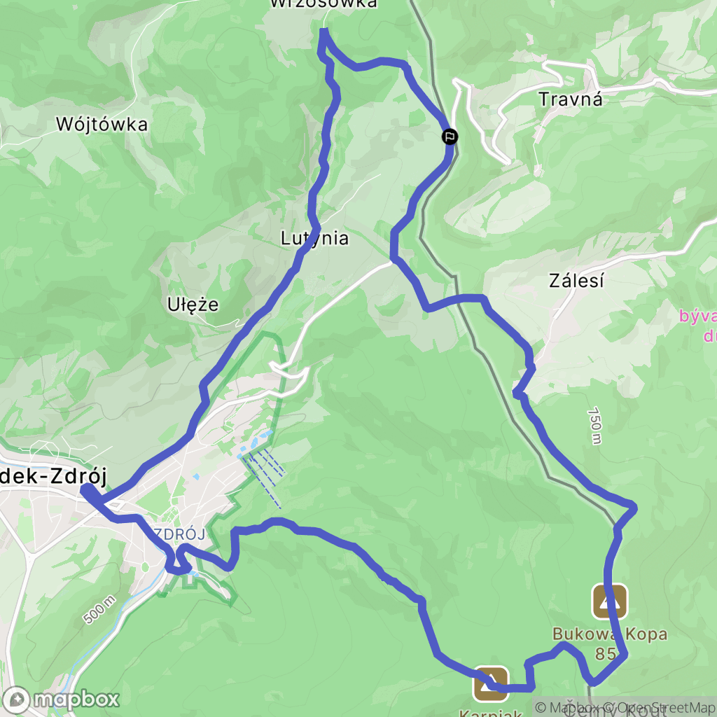 Lądek-Zdrój: mapa trasy - Poland