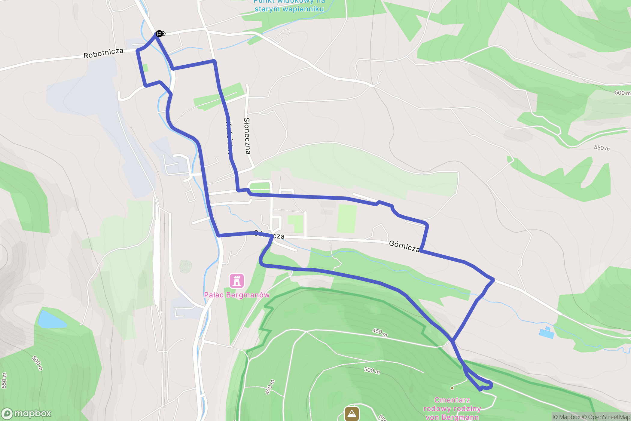 Wojcieszów: mapa trasy - Poland