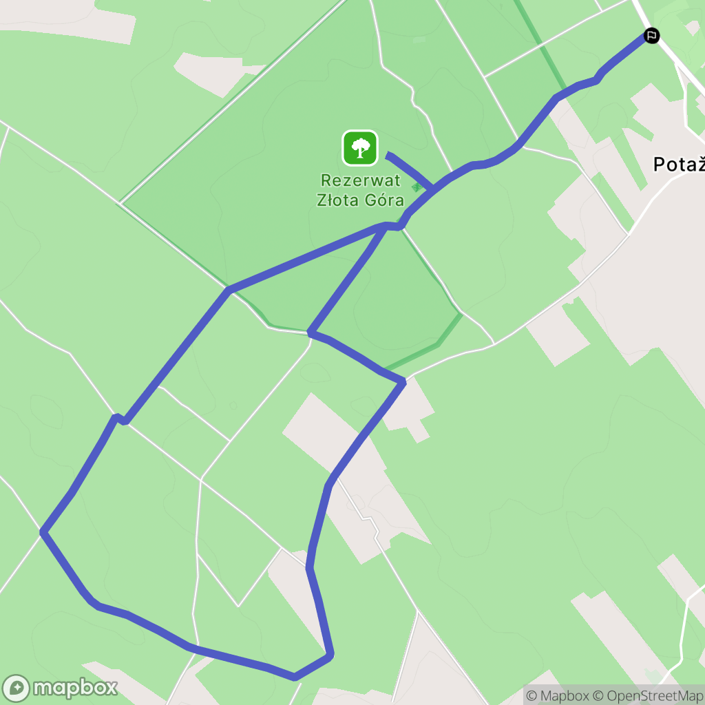 Potażniki: mapa trasy - Poland