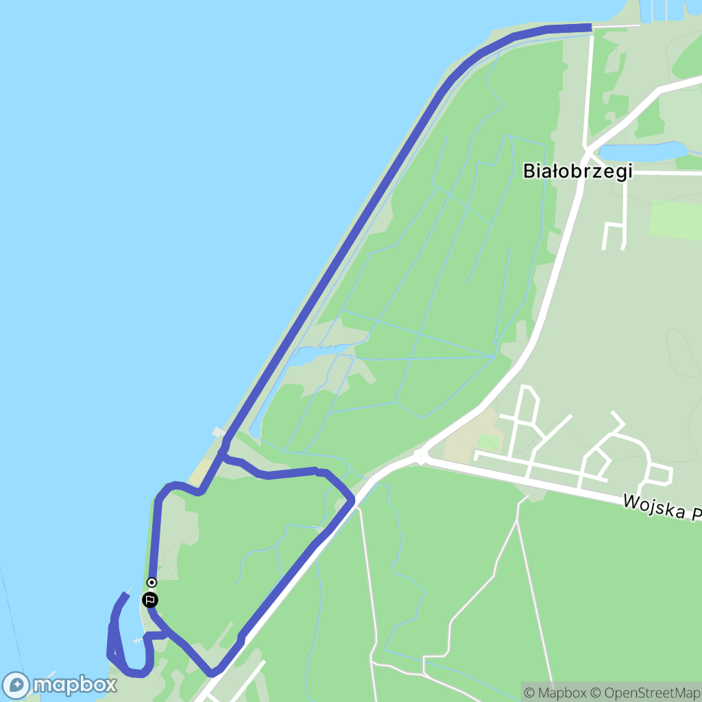 Białobrzegi: mapa trasy - Poland