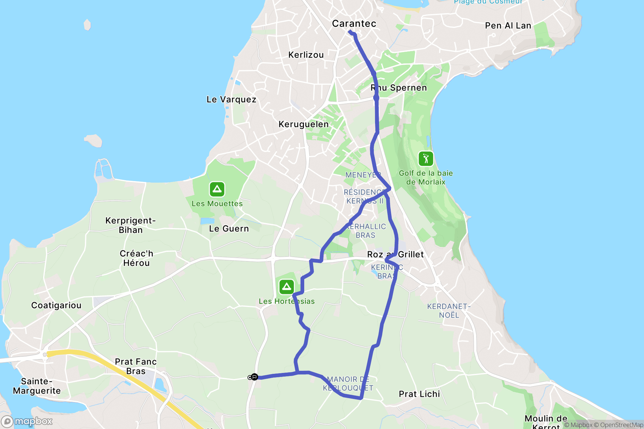 Henvic : carte du parcours de randonnée - France