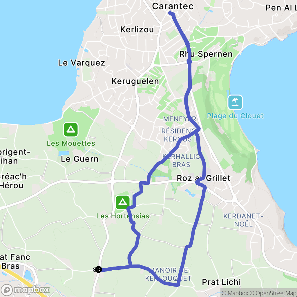 Henvic : carte du parcours de randonnée - France