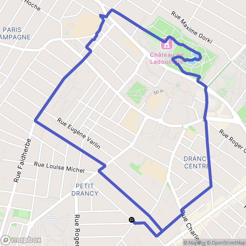 Drancy : carte du parcours de randonnée - France