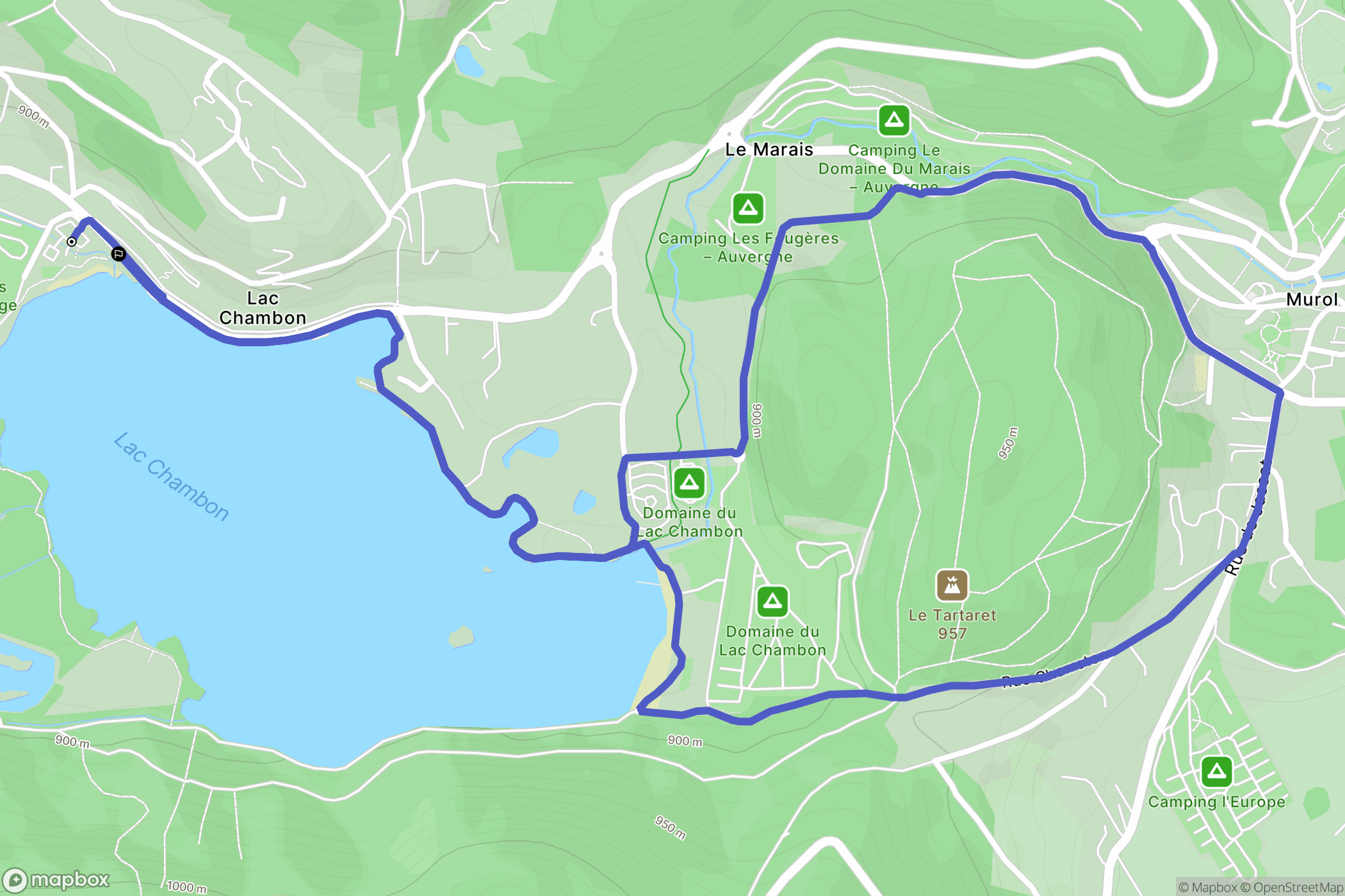 Chambon-sur-Lac : carte du parcours de randonnée - France