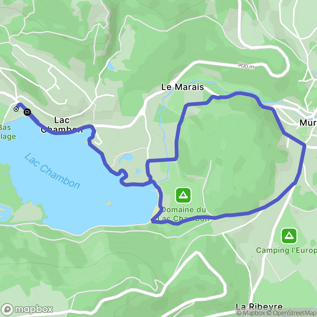 Chambon-sur-Lac : carte du parcours de randonnée - France