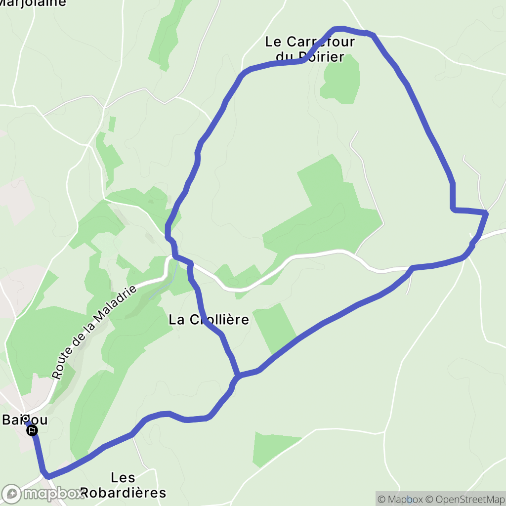 Baillou : carte du parcours de randonnée - France