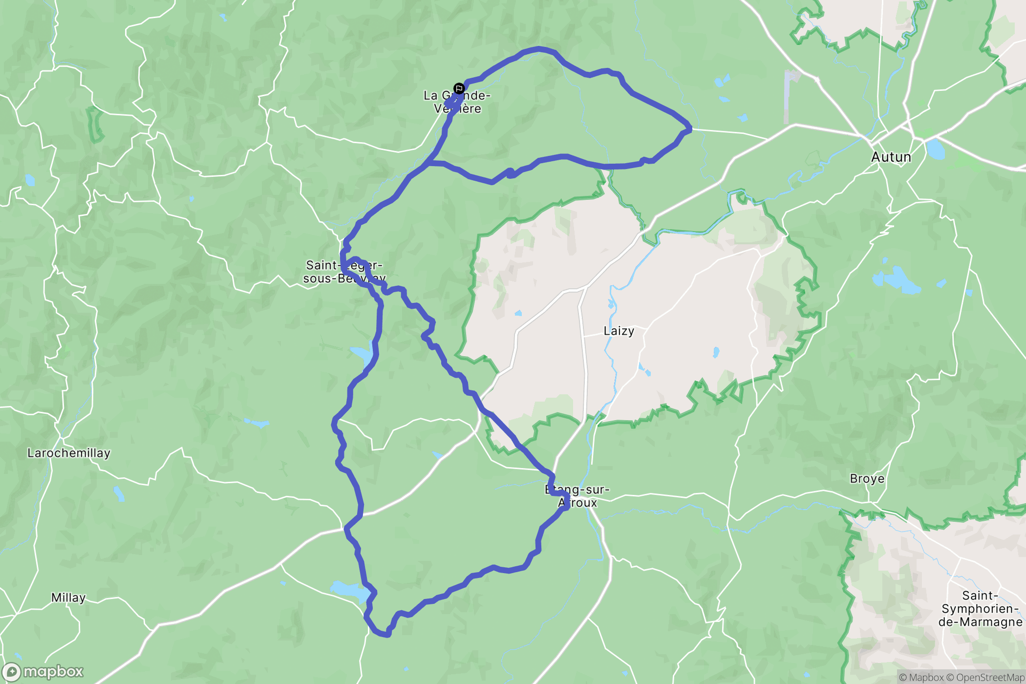 La Grande-Verrière : carte du parcours de randonnée - France