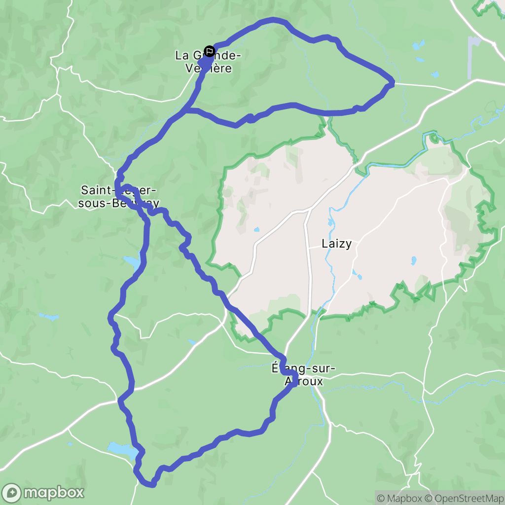 La Grande-Verrière : carte du parcours de randonnée - France