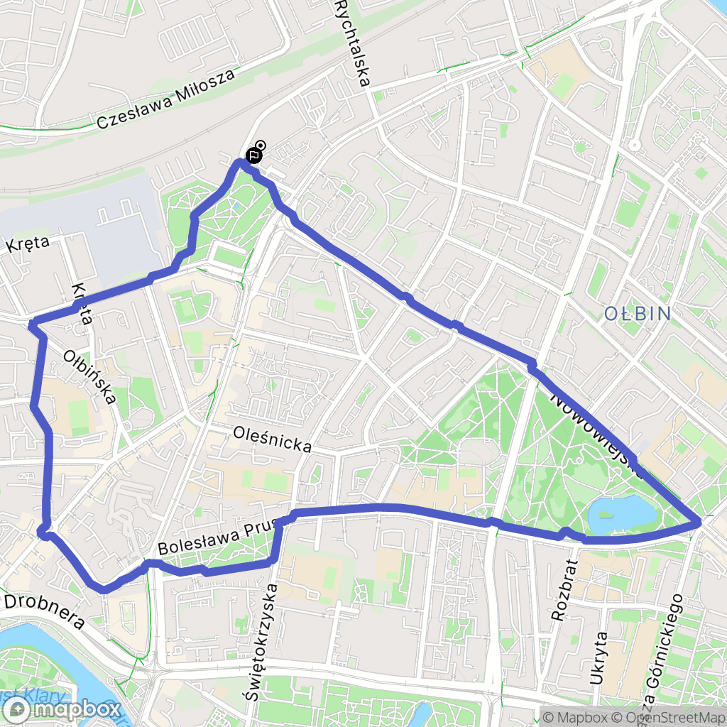 Wrocław: mapa trasy - Poland