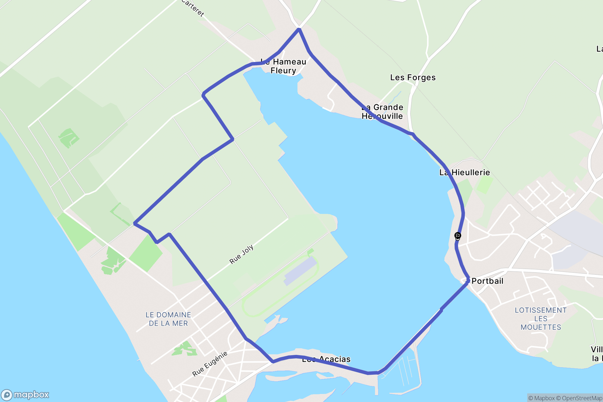 Port-Bail-sur-Mer : carte du parcours de randonnée - France
