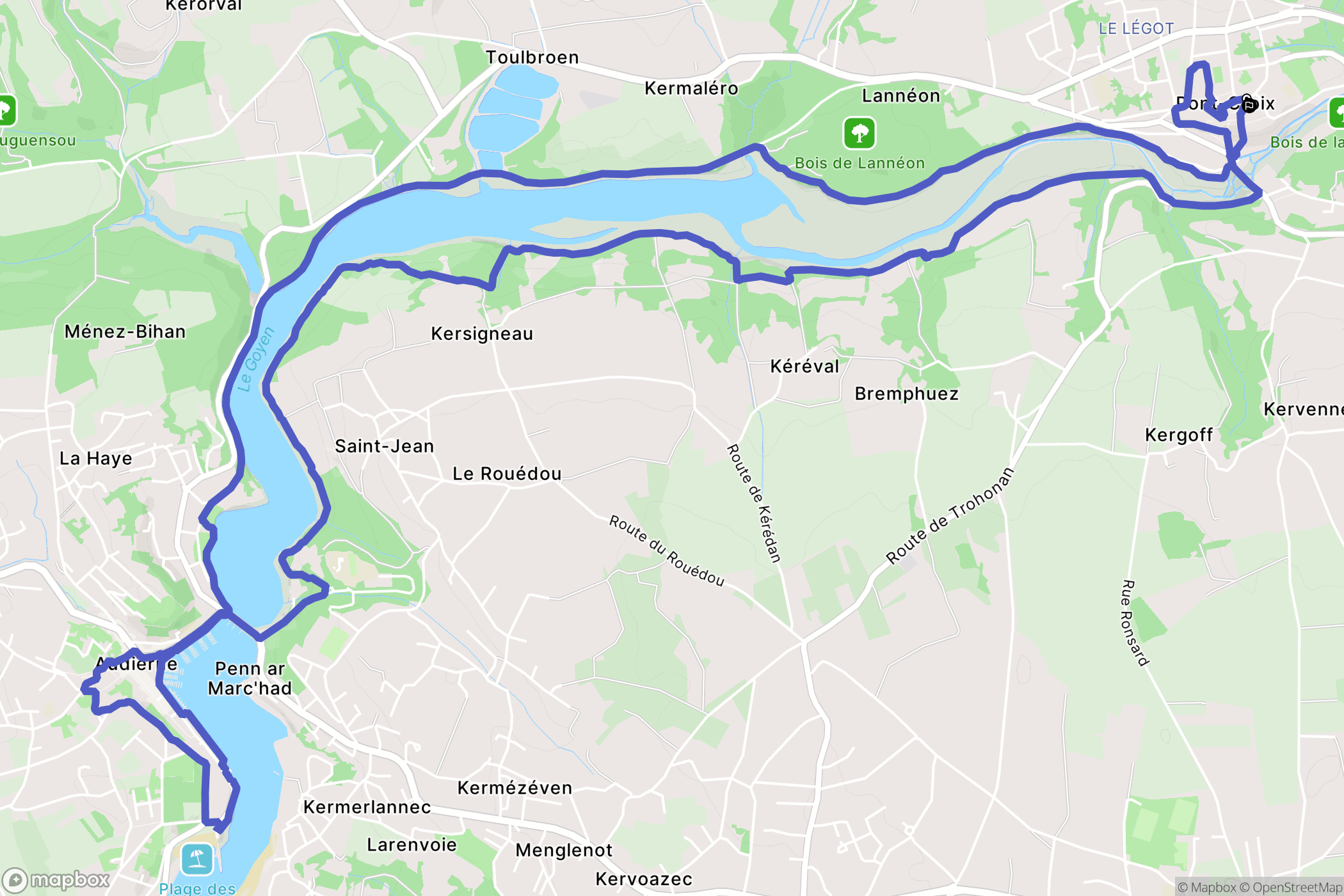 Pont-Croix : carte du parcours de randonnée - France