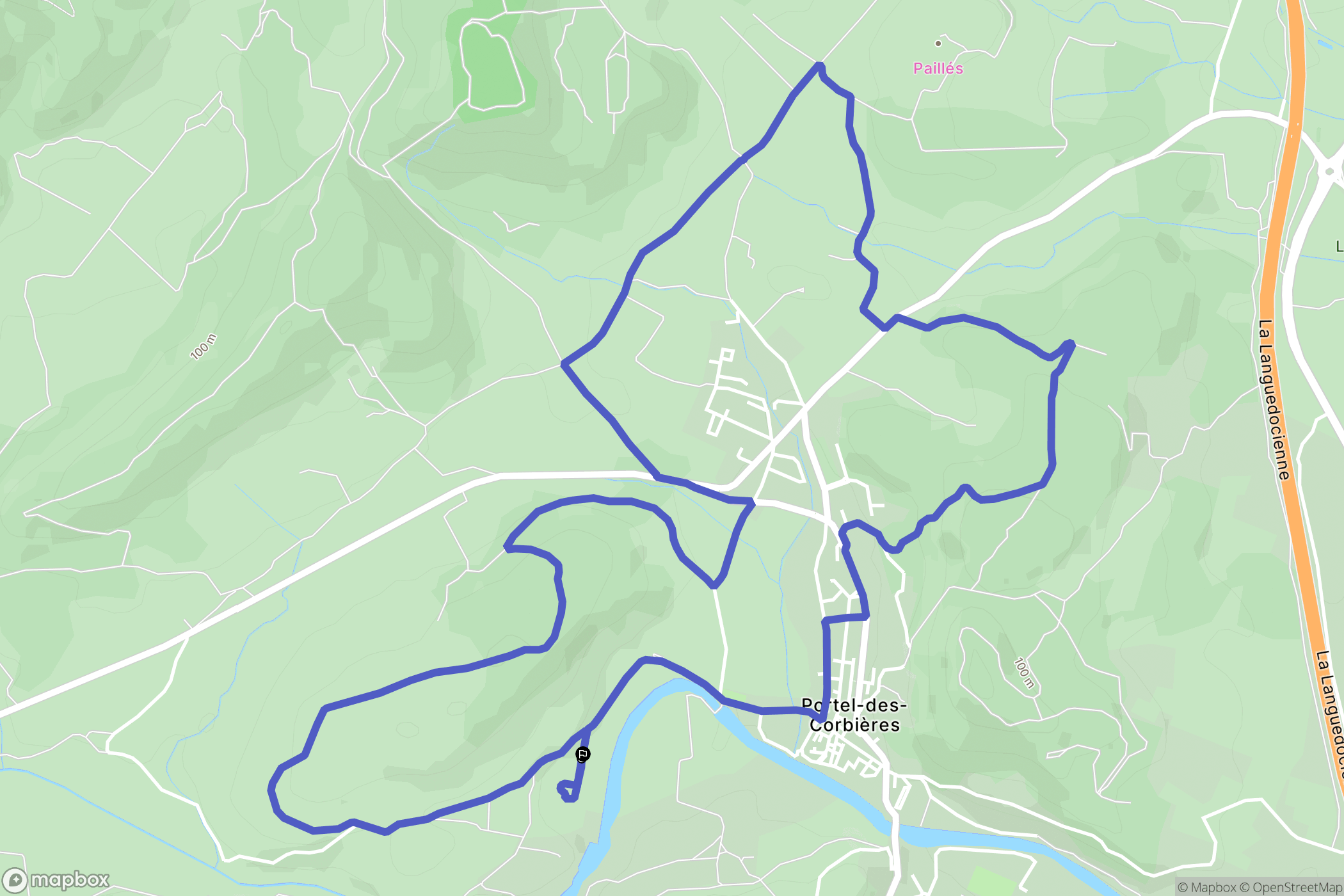 Portel-des-Corbières : carte du parcours de randonnée - France