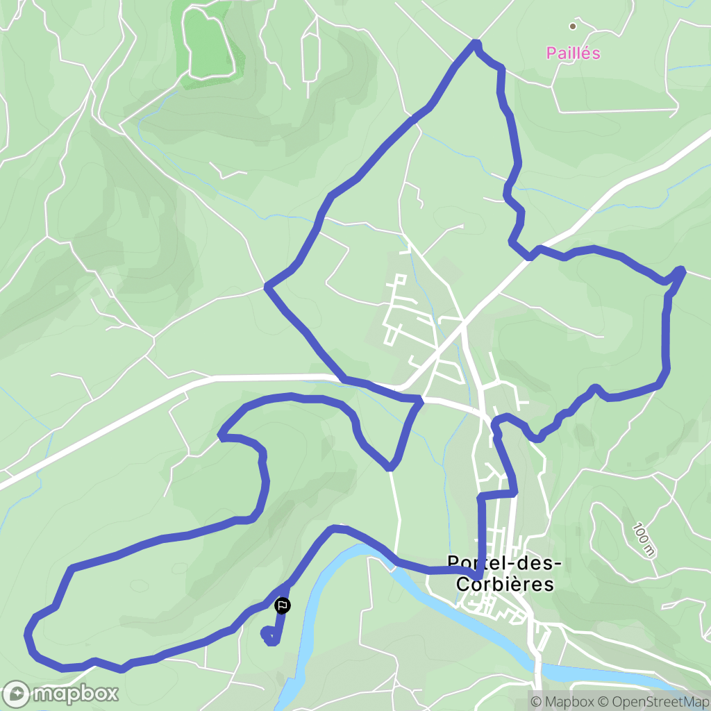 Portel-des-Corbières : carte du parcours de randonnée - France
