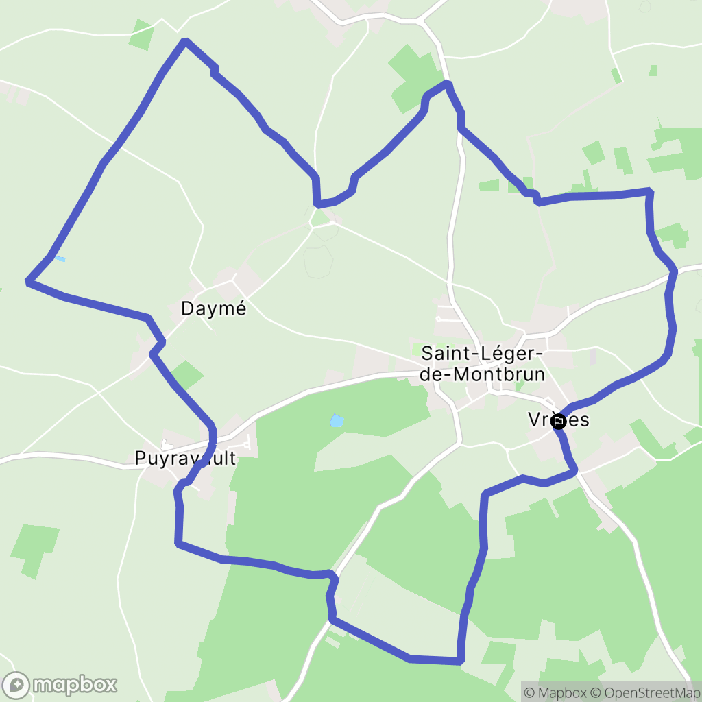 Saint-Léger-de-Montbrun : carte du parcours de randonnée - France