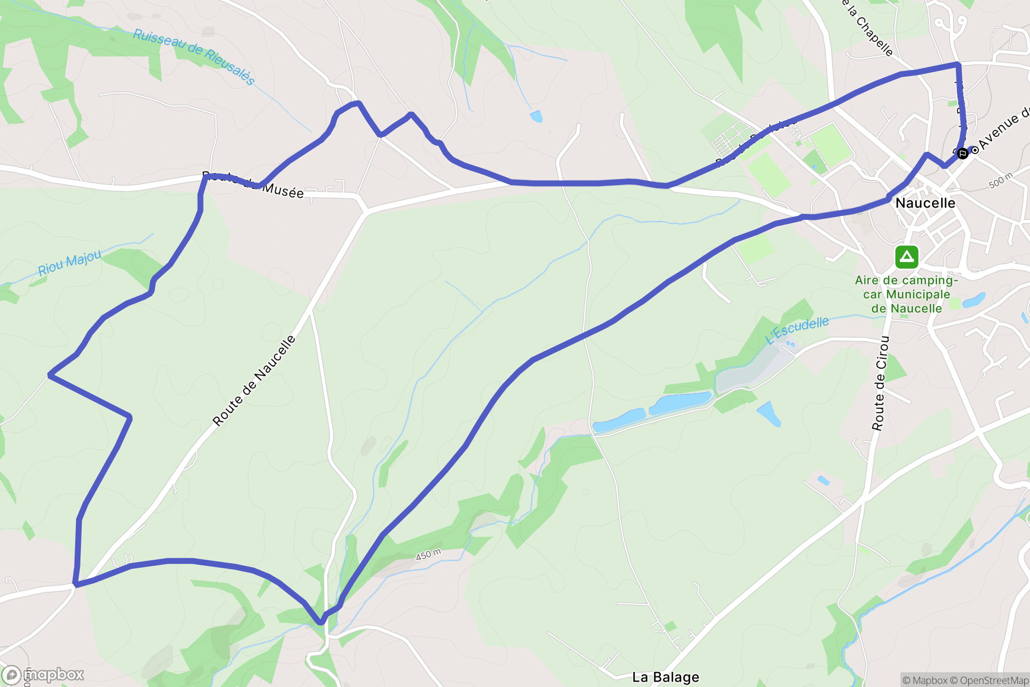 Naucelle : carte du parcours de randonnée - France