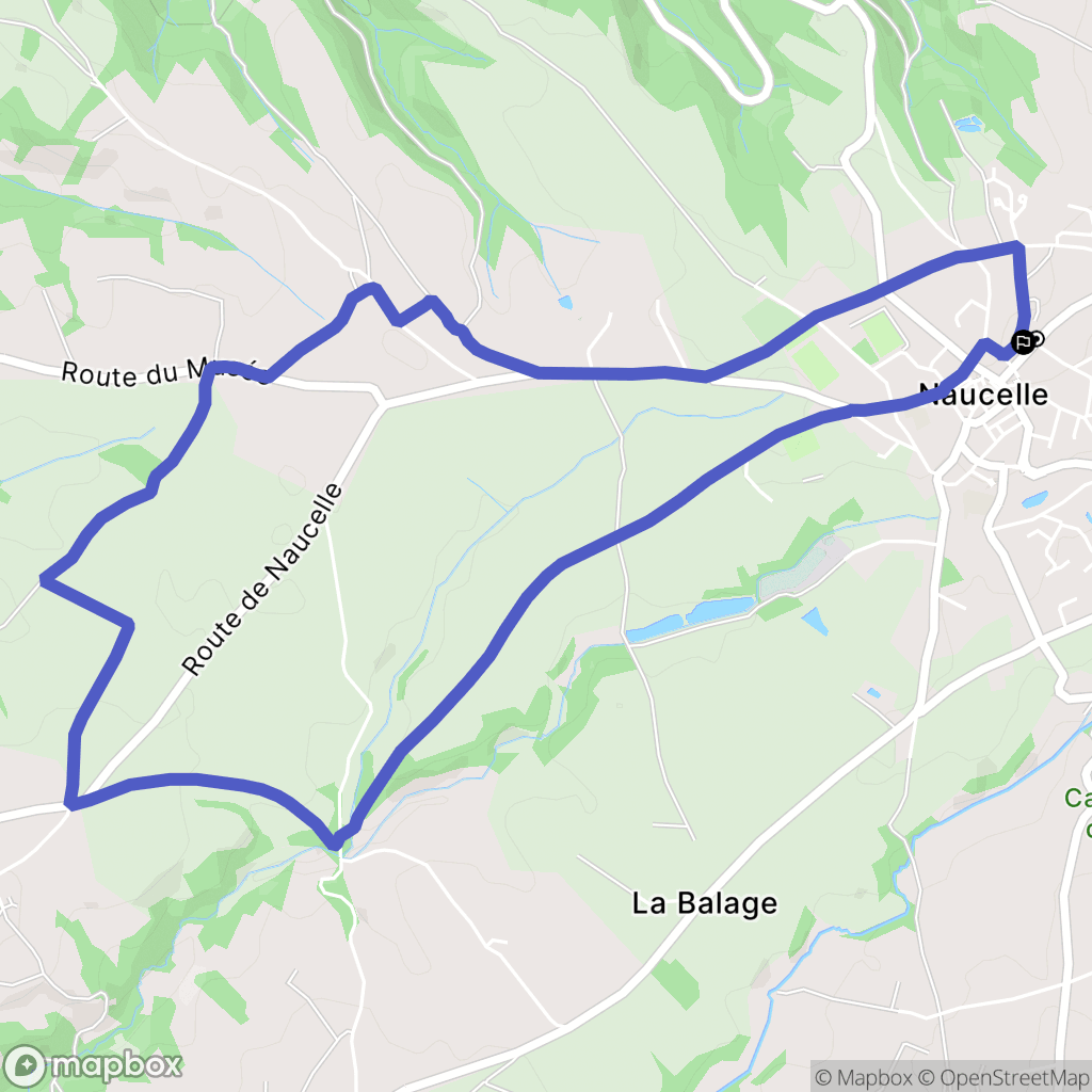 Naucelle : carte du parcours de randonnée - France
