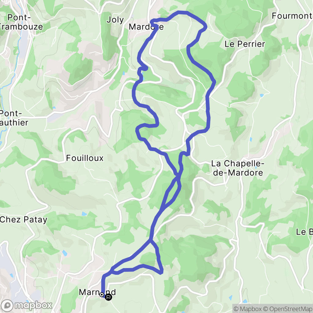 Thizy-les-Bourgs : carte du parcours de randonnée - France