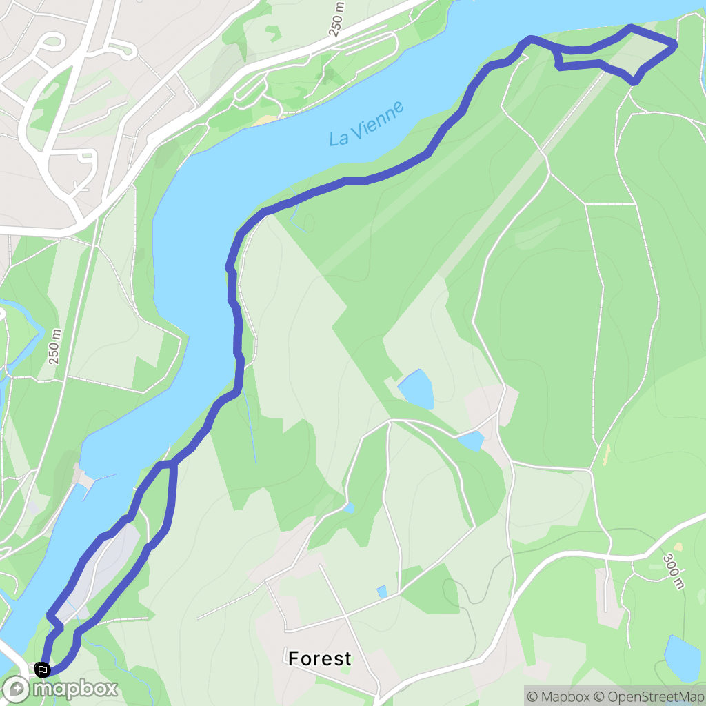 Panazol : carte du parcours de randonnée - France