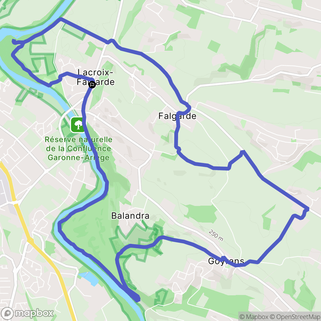 Lacroix-Falgarde : carte du parcours de randonnée - France