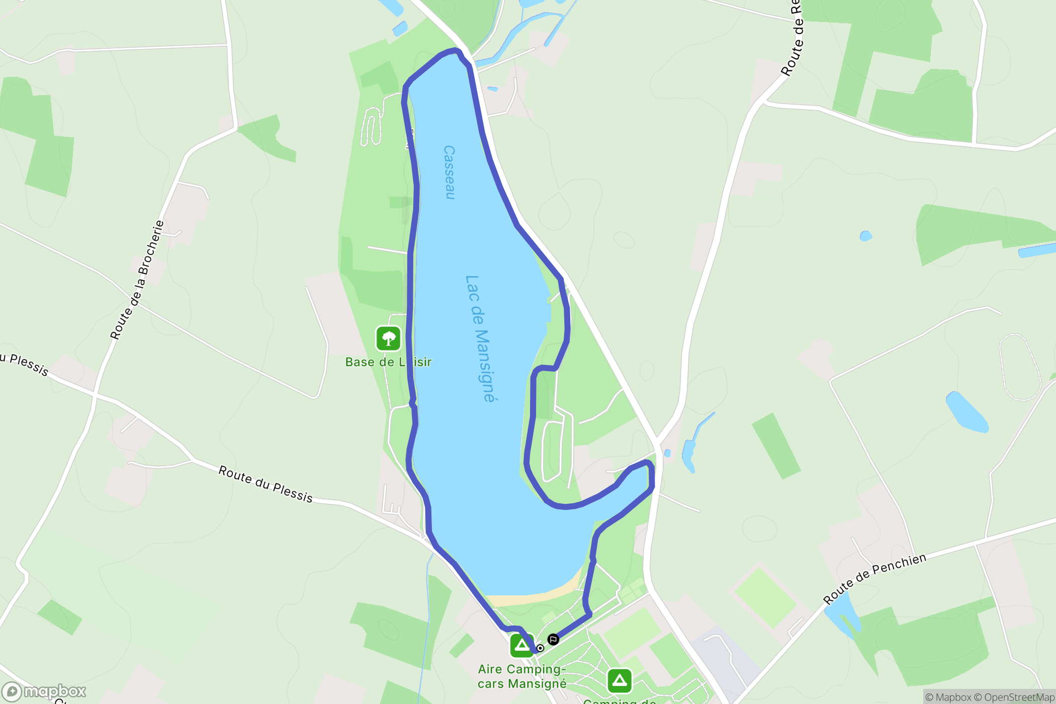 Mansigné : carte du parcours de randonnée - France