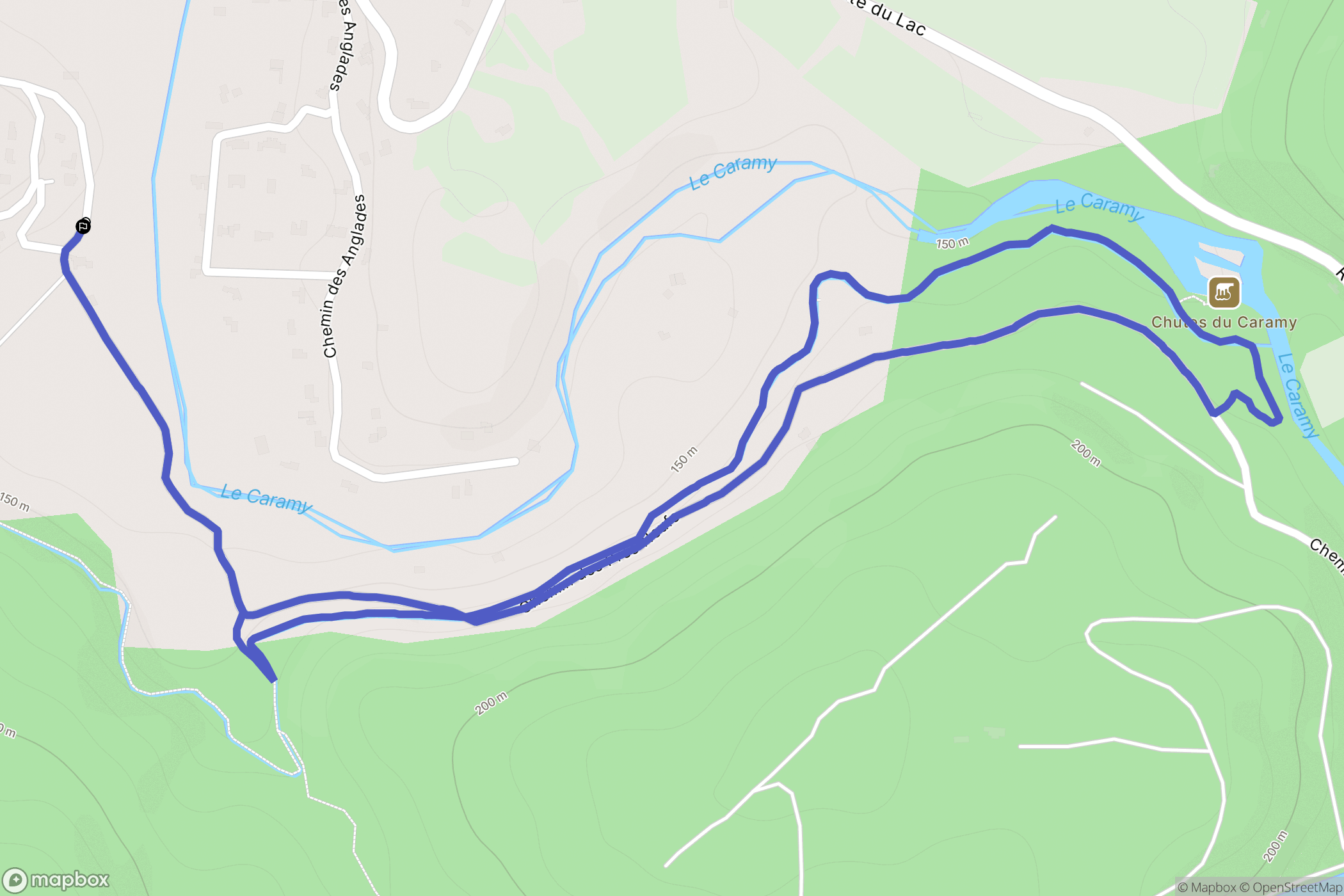 Carcès : carte du parcours de randonnée - France