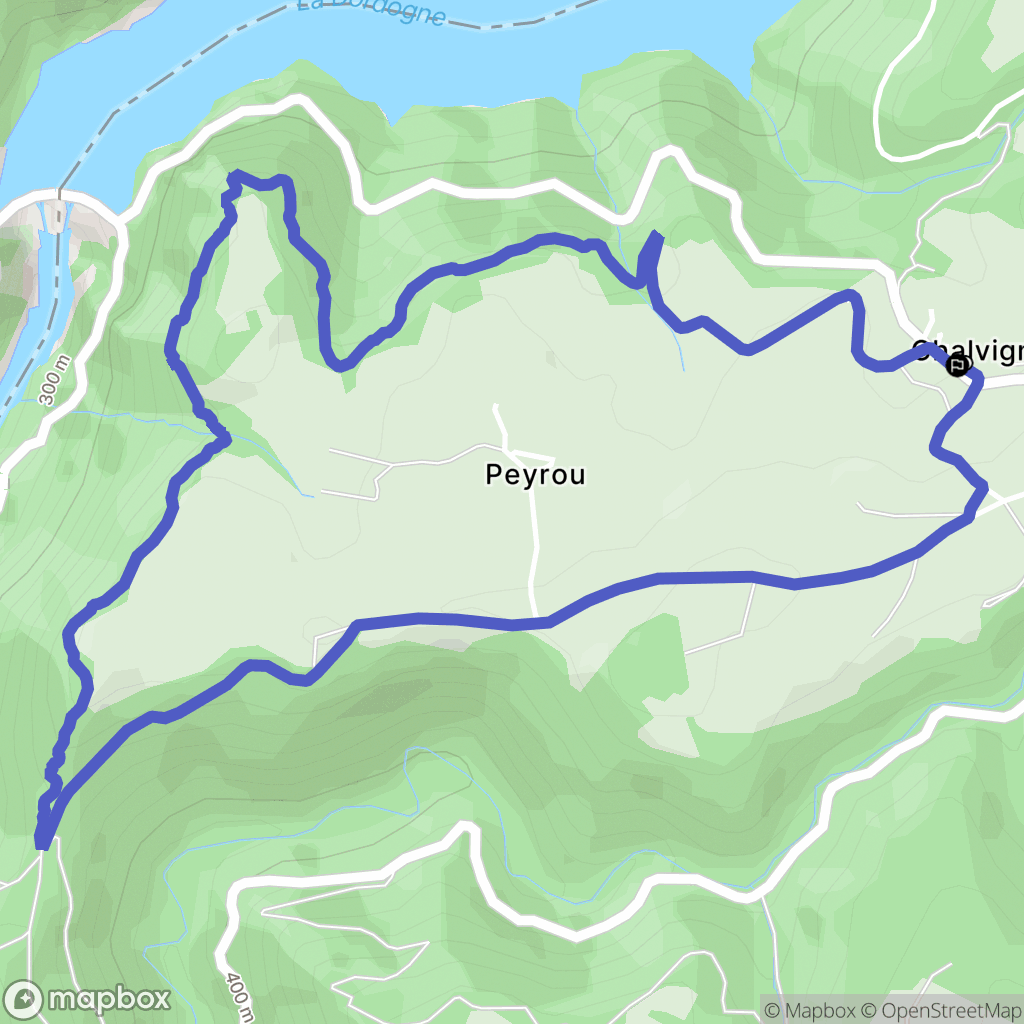 Chalvignac : carte du parcours de randonnée - France
