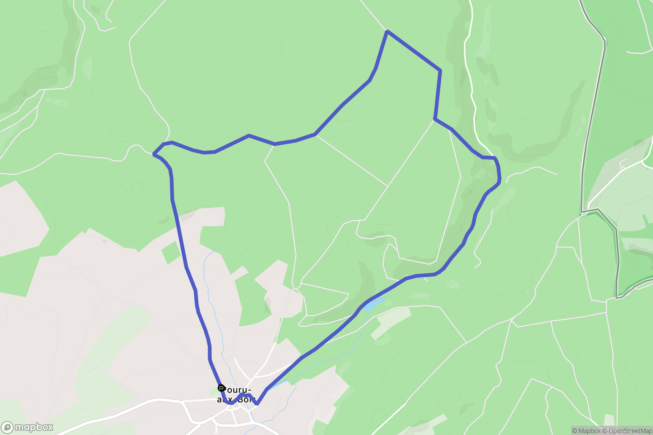 Pouru-aux-Bois : carte du parcours de randonnée - France