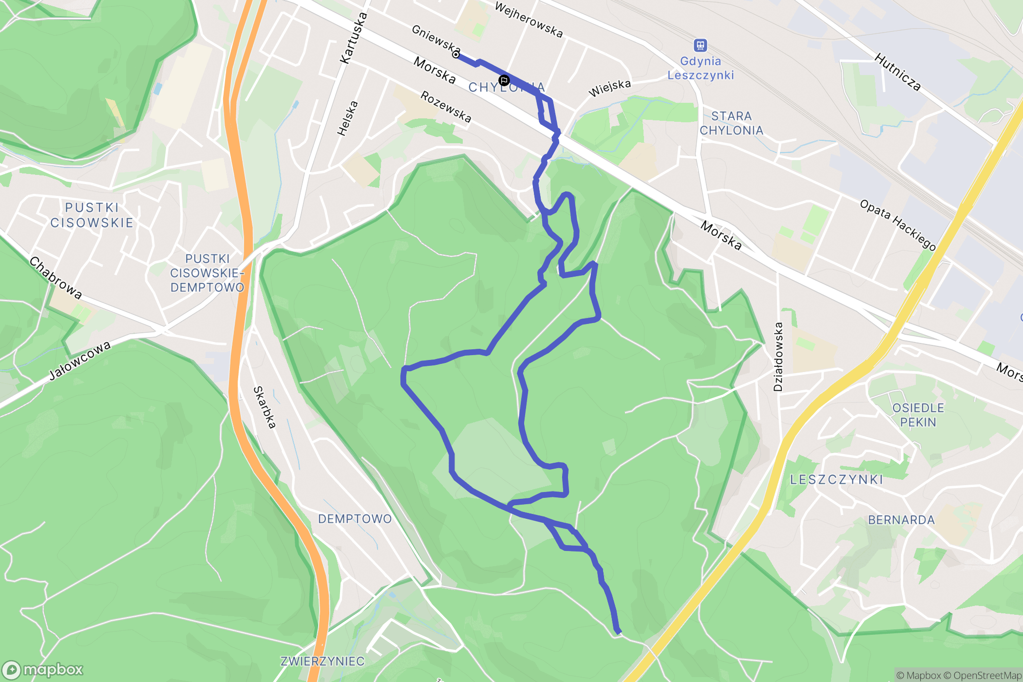 Gdynia: mapa trasy - Poland