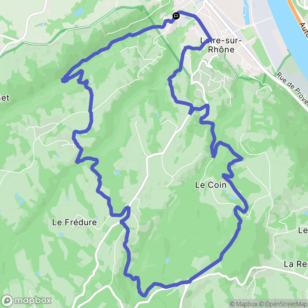 Loire-sur-Rhône : carte du parcours de randonnée - France