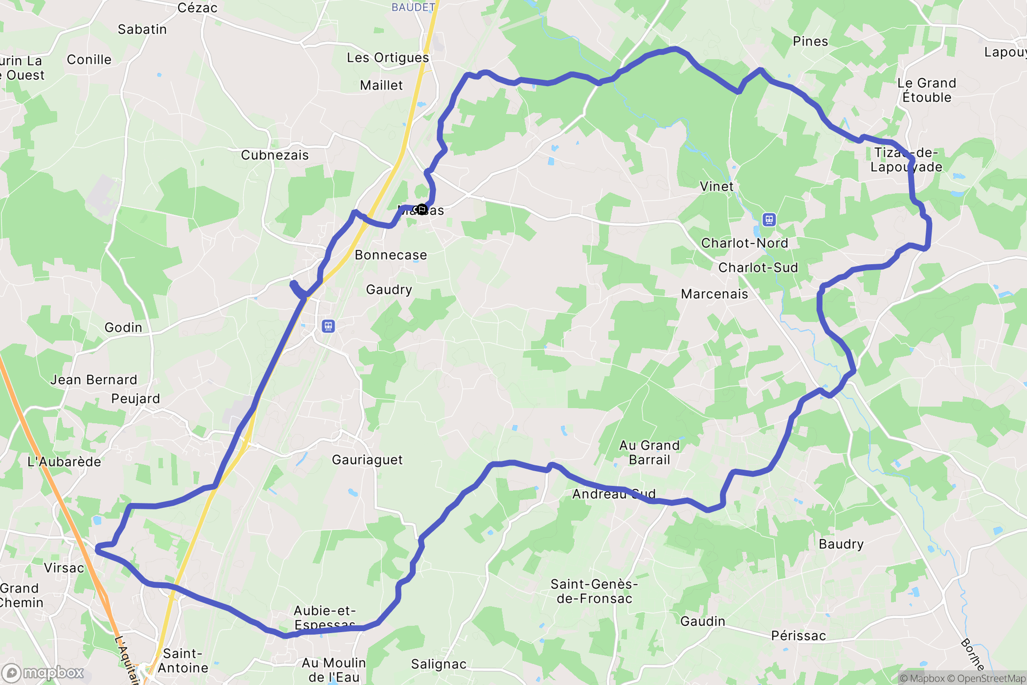 Marsas : carte du parcours de randonnée - France