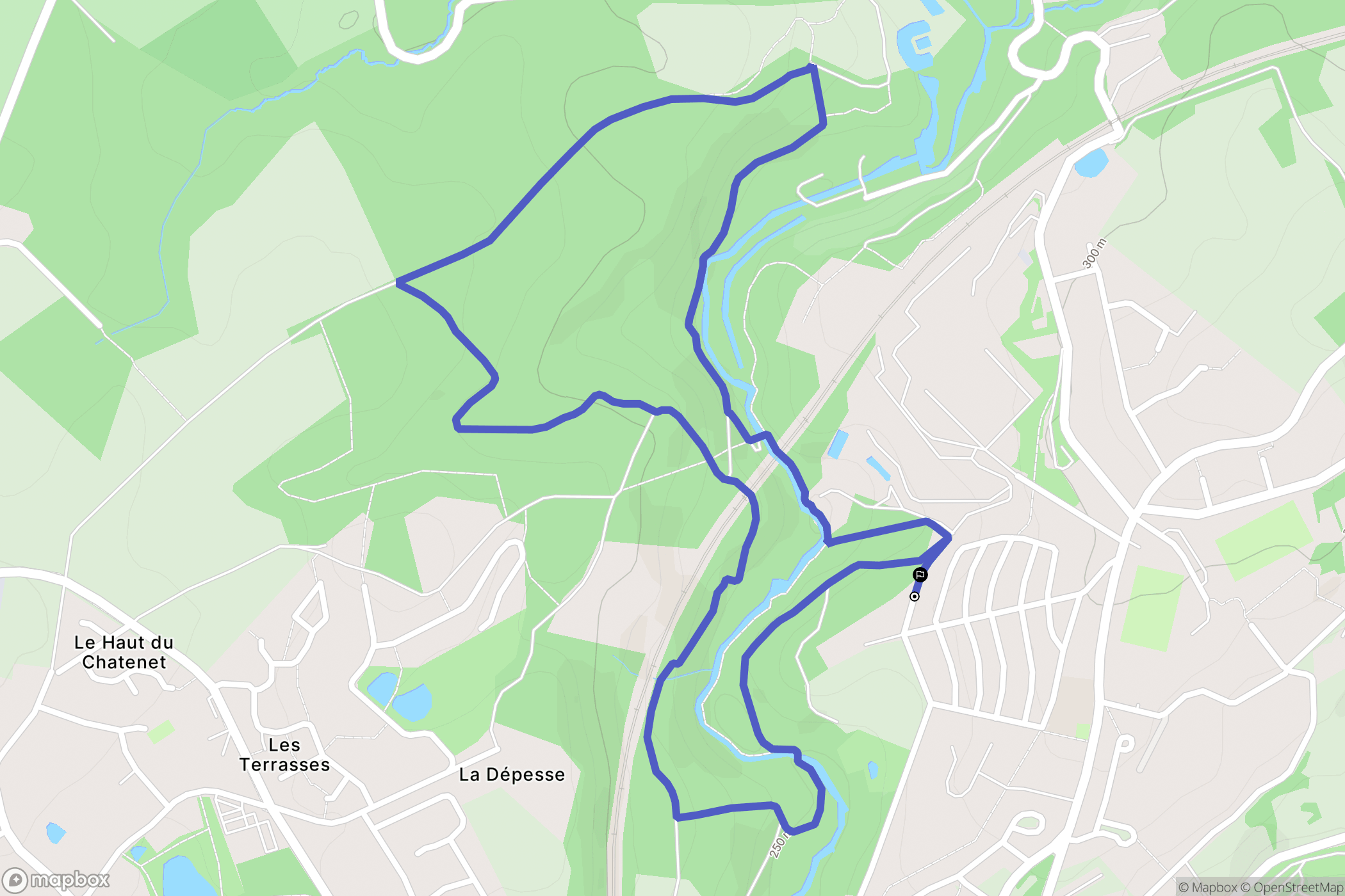 Le Palais-sur-Vienne : carte du parcours de randonnée - France