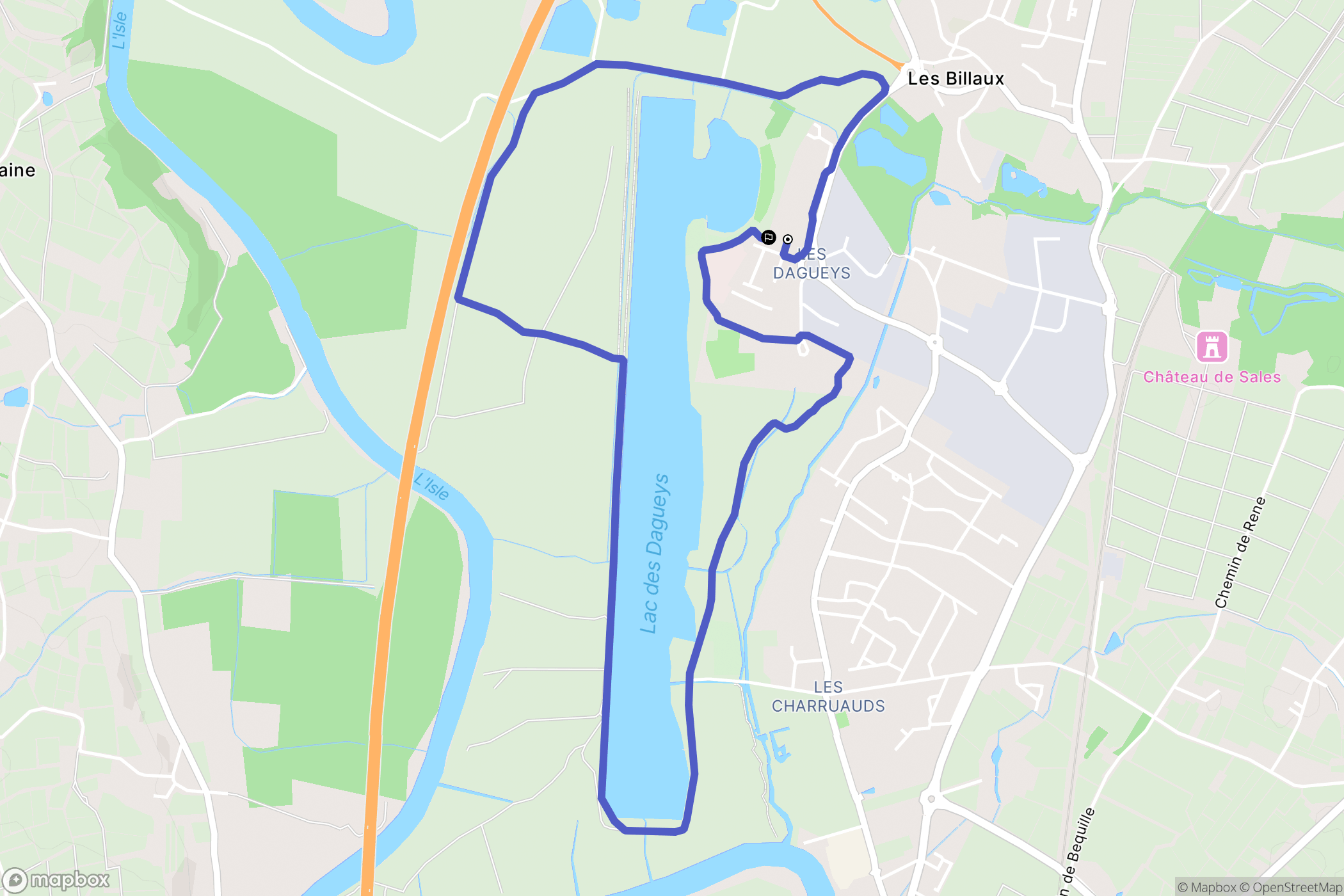 Libourne : carte du parcours de randonnée - France